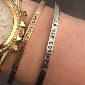 Rose Gold and Silver Bangles